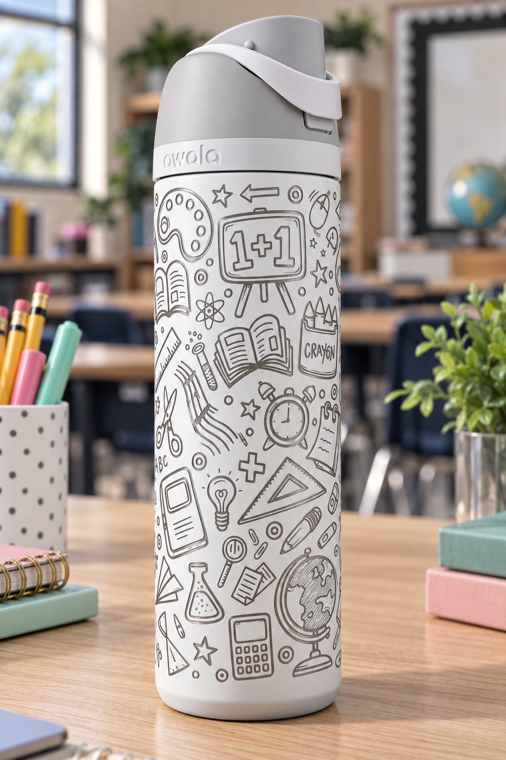 Teacher Doodle Engraved Owala Tumbler