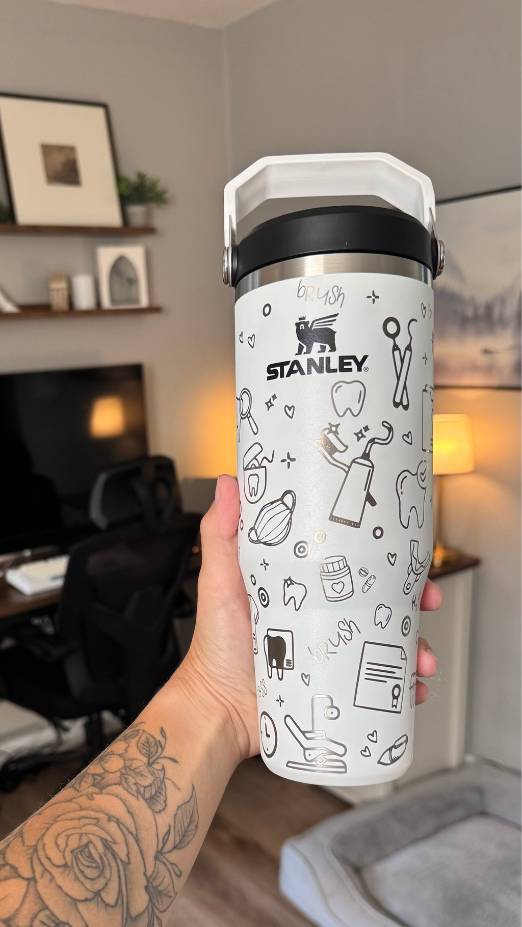 Dental Doodle Engraved Stanley Tumbler - 30oz with Handle