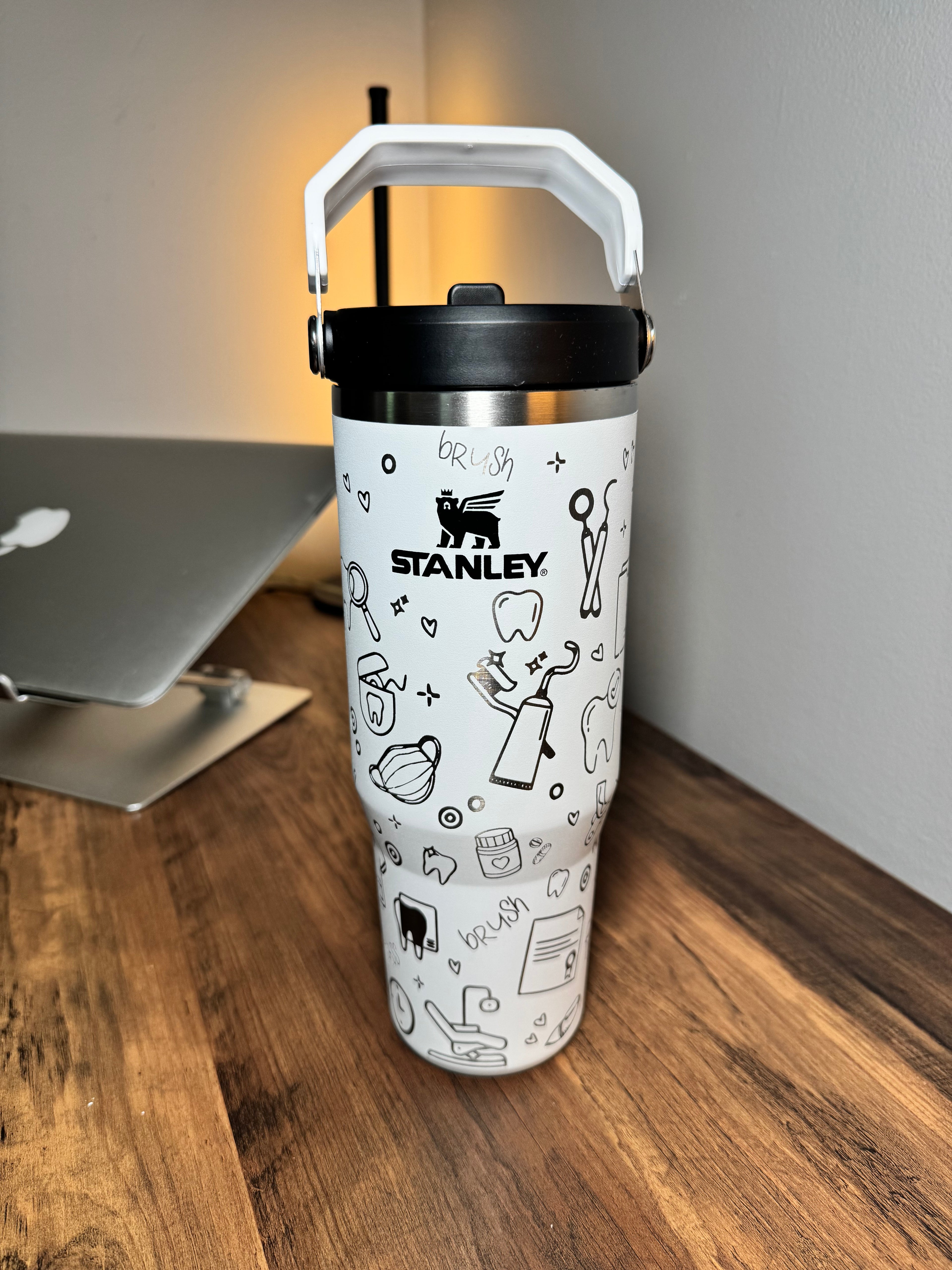 Dental Doodle Engraved Stanley Tumbler - 30oz with Handle