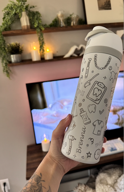 Custom Dental Themed 24oz Sip/Chug Bottle – Laser Engraved